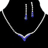 95699, PAVE RHINESTONE ACCENT NECKLACE SET, WEDDING, BRIDAL, PROM