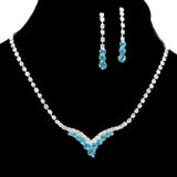 95699, PAVE RHINESTONE ACCENT NECKLACE SET, WEDDING, BRIDAL, PROM