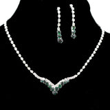 95699, PAVE RHINESTONE ACCENT NECKLACE SET, WEDDING, BRIDAL, PROM