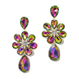 95700, RHINESTONE TEARDROP DANGLE EVENING EARRING, WEDDING, BRIDAL, PROM