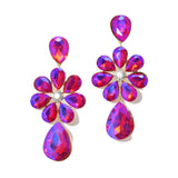 95700, RHINESTONE TEARDROP DANGLE EVENING EARRING, WEDDING, BRIDAL, PROM