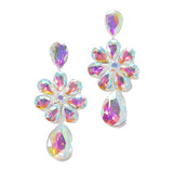 95700, RHINESTONE TEARDROP DANGLE EVENING EARRING, WEDDING, BRIDAL, PROM