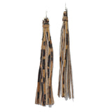 95705, LONG GENUINE SUEDE LEATHER FRINGE EARRING
