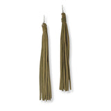 95705, LONG GENUINE SUEDE LEATHER FRINGE EARRING