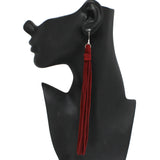 95705, LONG GENUINE SUEDE LEATHER FRINGE EARRING