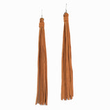 95705, LONG GENUINE SUEDE LEATHER FRINGE EARRING