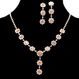 95712, ROUND RHINESTONE ACCENT NECKLACE SET, WEDDING, BRIDAL, PROM
