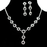 95712, ROUND RHINESTONE ACCENT NECKLACE SET, WEDDING, BRIDAL, PROM