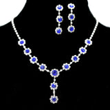 95712, ROUND RHINESTONE ACCENT NECKLACE SET, WEDDING, BRIDAL, PROM