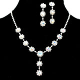 95712, ROUND RHINESTONE ACCENT NECKLACE SET, WEDDING, BRIDAL, PROM