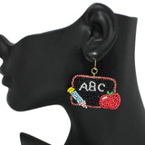 95721, ABC TEACHER/SCHOOL SEED BEAD EARRING