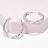 95726, 40MM TEXTURED ROUND HOOP EARRING