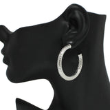 95726, 40MM TEXTURED ROUND HOOP EARRING