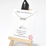95730, GOLD DIPPED, "BETTER LATE THAN NEVER" MOUNTAIN CUBIC ZIRCONIA NECKLACE