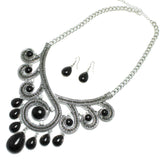 95737, TEARDROP CHARM TURQUOISE STONE STATEMENT NECKLACE