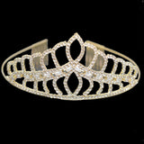 95752, PAVE RHINESTONE CROWN TIARA WITH HAIR COMB, WEDDING, BRIDAL, PROM
