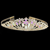 95753, MARQUISE RHINESTONE ACCENT CROWN TIARA WITH HAIR COMB, WEDDING, BRIDAL, PROM