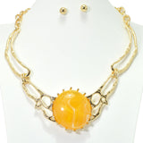 95756, ROUND CELLULOID ACETATE ACCENT NECKLACE