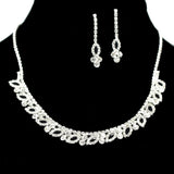 95766, CRYSTAL RHINESTONE NECKLACE SET, WEDDING, BRIDAL, PROM