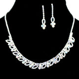 95766, CRYSTAL RHINESTONE NECKLACE SET, WEDDING, BRIDAL, PROM