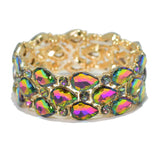 95770, TEARDROP RHINESTONE ACCENT STRETCH BRACELET, WEDDING, BRIDAL, PROM