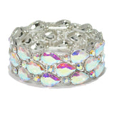 95770, TEARDROP RHINESTONE ACCENT STRETCH BRACELET, WEDDING, BRIDAL, PROM