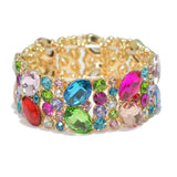 95771, OVAL RHINESTONE ACCENT STRETCH BRACELET, WEDDING, BRIDAL, PROM