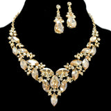95774, MARQUISE RHINESTONE ACCENT EVENING NECKLACE SET, WEDDING, BRIDAL, PROM