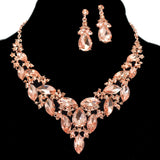 95774, MARQUISE RHINESTONE ACCENT EVENING NECKLACE SET, WEDDING, BRIDAL, PROM