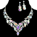 95774, MARQUISE RHINESTONE ACCENT EVENING NECKLACE SET, WEDDING, BRIDAL, PROM