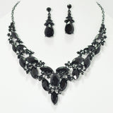 95774, MARQUISE RHINESTONE ACCENT EVENING NECKLACE SET, WEDDING, BRIDAL, PROM