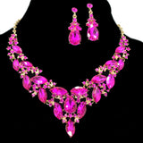 95774, MARQUISE RHINESTONE ACCENT EVENING NECKLACE SET, WEDDING, BRIDAL, PROM