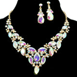 95774, MARQUISE RHINESTONE ACCENT EVENING NECKLACE SET, WEDDING, BRIDAL, PROM
