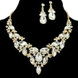 95774, MARQUISE RHINESTONE ACCENT EVENING NECKLACE SET, WEDDING, BRIDAL, PROM