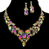 95774, MARQUISE RHINESTONE ACCENT EVENING NECKLACE SET, WEDDING, BRIDAL, PROM