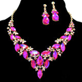 95774, MARQUISE RHINESTONE ACCENT EVENING NECKLACE SET, WEDDING, BRIDAL, PROM