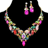 95774, MARQUISE RHINESTONE ACCENT EVENING NECKLACE SET, WEDDING, BRIDAL, PROM