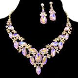 95774, MARQUISE RHINESTONE ACCENT EVENING NECKLACE SET, WEDDING, BRIDAL, PROM