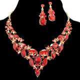 95774, MARQUISE RHINESTONE ACCENT EVENING NECKLACE SET, WEDDING, BRIDAL, PROM