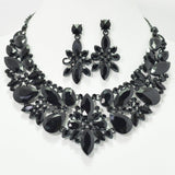 95775, MULTI SHAPE RHINESTONE EVENING NECKLACE SET, WEDDING, BRIDAL, PROM
