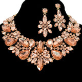 95775, MULTI SHAPE RHINESTONE EVENING NECKLACE SET, WEDDING, BRIDAL, PROM