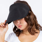 95777, COLOR TRIM STRAW SUN VISOR HAT