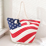 95783WAVY AMERICAN FLAG TOTE BAG