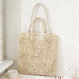 95787, STRAW WITH DOUBLE HANDLE TOTE BAG