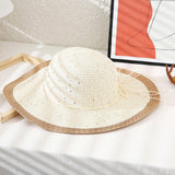 95788, TWO TONE WITH SHINE STRAW FLOPPY HAT