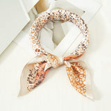 95906, TWO TONE LEOPARD PRINT SILKY SQUARE SCARF