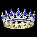95907, CRYSTAL RHINESTONE FULL ROUND CROWN TIARA, WEDDING, BRIDAL, PROM, PAGEANT