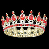 95907, CRYSTAL RHINESTONE FULL ROUND CROWN TIARA, WEDDING, BRIDAL, PROM, PAGEANT