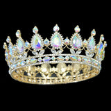 95907, CRYSTAL RHINESTONE FULL ROUND CROWN TIARA, WEDDING, BRIDAL, PROM, PAGEANT