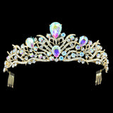 95909, CRYSTAL RHINESTONE CROWN TIARA WITH HAIR COMB, WEDDING, BRIDAL, PROM, PAGEANT